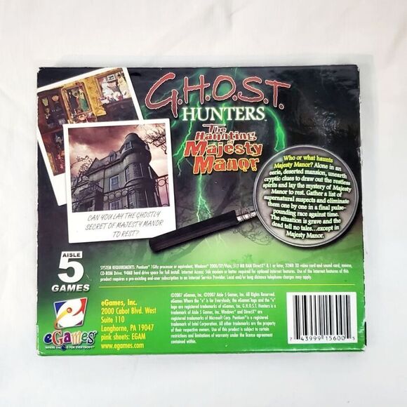 GHOST Hunters: The haunting of Majestic Manner [PC Game CD-ROM] - Picture 2 of 3